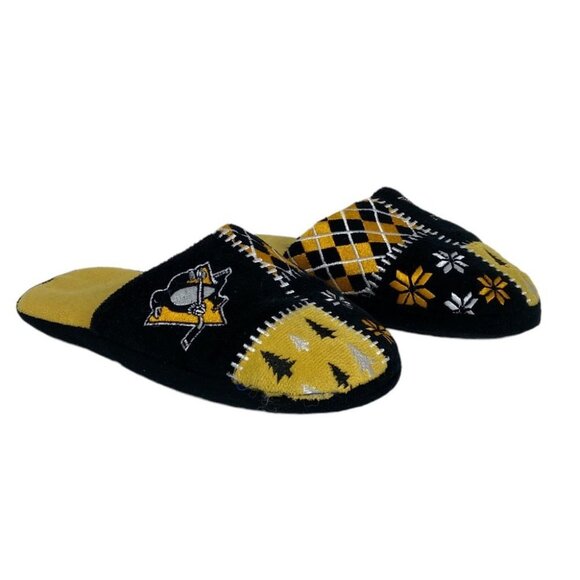 Pittsburg Penguins Slippers Ugly Sweater Comfortable Slip On Womens 9 to 10 - Picture 4 of 11
